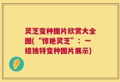 灵芝变种图片欣赏大全图(“惊艳灵芝”：一组独特变种图片展示)