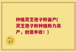 种植灵芝孢子粉亩产(灵芝孢子粉种植助力高产，创造丰收！)