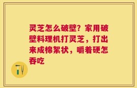 灵芝怎么破壁？家用破壁料理机打灵芝，打出来成棉絮状，嚼着硬怎吞吃