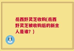 岳西野灵芝收购(岳西野灵芝被收购后的新主人是谁？)