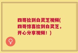 四哥捡到白灵芝视频(四哥惊喜捡到白灵芝，开心分享视频！)