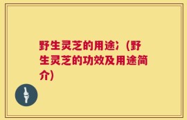 野生灵芝的用途冫(野生灵芝的功效及用途简介)