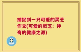 捕捉到一只可爱的灵芝作文(可爱的灵芝：神奇的健康之源)