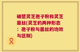 破壁灵芝孢子粉和灵芝菌丝(灵芝的两种形态：孢子粉与菌丝的功效与区别)