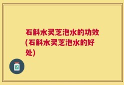 石斛水灵芝泡水的功效(石斛水灵芝泡水的好处)