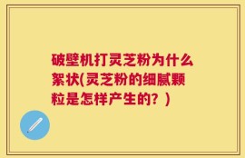 破壁机打灵芝粉为什么絮状(灵芝粉的细腻颗粒是怎样产生的？)