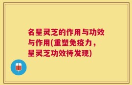 名星灵芝的作用与功效与作用(重塑免疫力，星灵芝功效待发现)