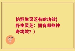 仿野生灵芝有啥功效(野生灵芝：拥有哪些神奇功效？)