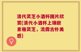 清代灵芝小酒杯图片欣赏(清代小酒杯上镶嵌素雅灵芝，流露古朴美感)
