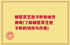 破壁灵芝孢子粉有啥作用呢(了解破壁灵芝孢子粉的功效与作用)
