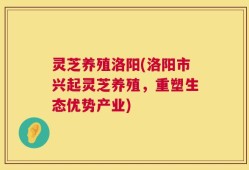 灵芝养殖洛阳(洛阳市兴起灵芝养殖，重塑生态优势产业)