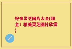 好多灵芝图片大全(超全！精美灵芝图片欣赏)