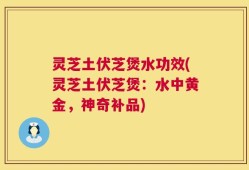 灵芝土伏芝煲水功效(灵芝土伏芝煲：水中黄金，神奇补品)
