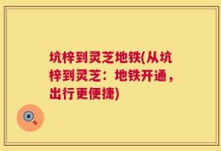 坑梓到灵芝地铁(从坑梓到灵芝：地铁开通，出行更便捷)