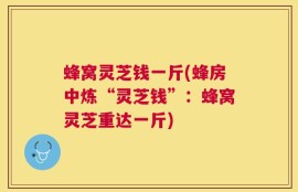 蜂窝灵芝钱一斤(蜂房中炼“灵芝钱”：蜂窝灵芝重达一斤)
