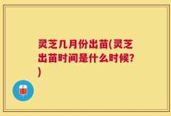 灵芝几月份出苗(灵芝出苗时间是什么时候？)