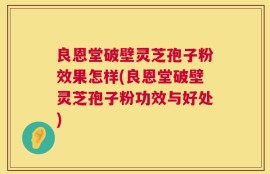 良恩堂破壁灵芝孢子粉效果怎样(良恩堂破壁灵芝孢子粉功效与好处)