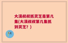 大漠叔叔抓灵芝是第几集(大漠叔叔第几集抓到灵芝？)