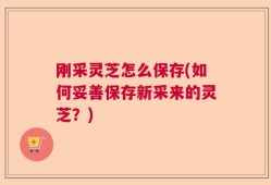 刚采灵芝怎么保存(如何妥善保存新采来的灵芝？)
