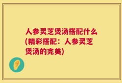 人参灵芝煲汤搭配什么(精彩搭配：人参灵芝煲汤的完美)