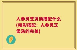 人参灵芝煲汤搭配什么(精彩搭配：人参灵芝煲汤的完美)
