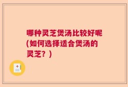 哪种灵芝煲汤比较好呢(如何选择适合煲汤的灵芝？)