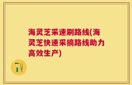 海灵芝采速刷路线(海灵芝快速采摘路线助力高效生产)