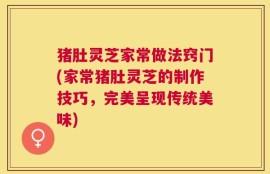 猪肚灵芝家常做法窍门(家常猪肚灵芝的制作技巧，完美呈现传统美味)