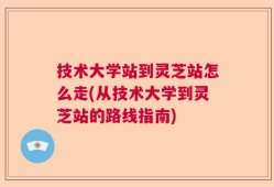 技术大学站到灵芝站怎么走(从技术大学到灵芝站的路线指南)