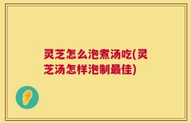 灵芝怎么泡煮汤吃(灵芝汤怎样泡制最佳)