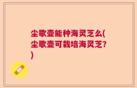尘歌壶能种海灵芝么(尘歌壶可栽培海灵芝？)