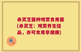 赤灵芝菌种观赏食用菌(赤灵芝：观赏养生佳品，亦可食用享健康)