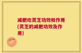 减肥吃灵芝功效和作用(灵芝的减肥功效及作用)