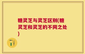糖灵芝与灵芝区别(糖灵芝和灵芝的不同之处)
