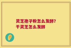 灵芝孢子粉怎么发酵？干灵芝怎么发酵