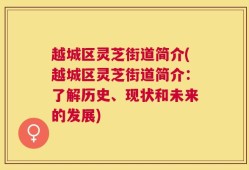 越城区灵芝街道简介(越城区灵芝街道简介：了解历史、现状和未来的发展)