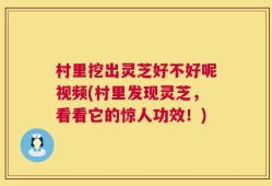 村里挖出灵芝好不好呢视频(村里发现灵芝，看看它的惊人功效！)