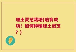 埋土灵芝栽培(培育成功！如何种植埋土灵芝？)