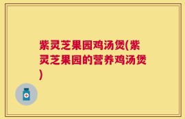 紫灵芝果园鸡汤煲(紫灵芝果园的营养鸡汤煲)