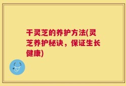 干灵芝的养护方法(灵芝养护秘诀，保证生长健康)