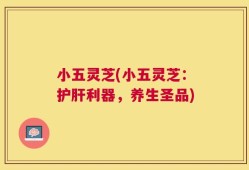 小五灵芝(小五灵芝：护肝利器，养生圣品)