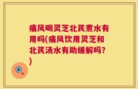 痛风喝灵芝北芪煮水有用吗(痛风饮用灵芝和北芪汤水有助缓解吗？)