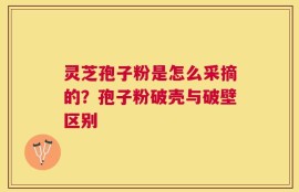 灵芝孢子粉是怎么采摘的？孢子粉破壳与破壁区别