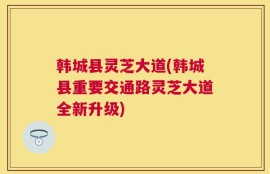 韩城县灵芝大道(韩城县重要交通路灵芝大道全新升级)
