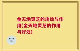 金天地灵芝的功效与作用(金天地灵芝的作用与好处)