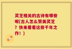 灵芝相关的古诗有哪些呢(古人怎么赞美灵芝？快来看看这些千年之作！)