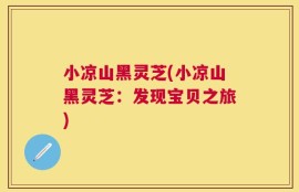 小凉山黑灵芝(小凉山黑灵芝：发现宝贝之旅)