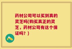 药材公司可以买到真的灵芝吗(购买真正的灵芝，药材公司有这个保证吗？)