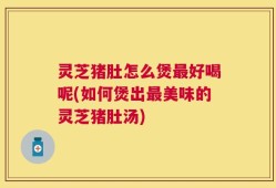 灵芝猪肚怎么煲最好喝呢(如何煲出最美味的灵芝猪肚汤)
