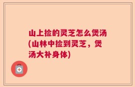 山上捡的灵芝怎么煲汤(山林中捡到灵芝，煲汤大补身体)